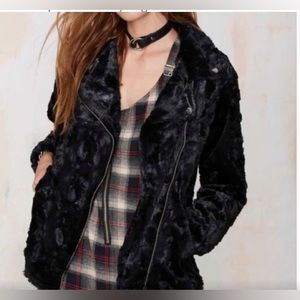 Black fur jacket